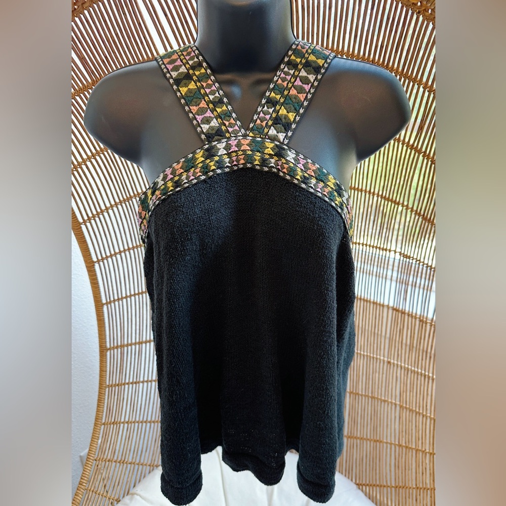 Madewell Embroidered Swing Sweater Festival Tank Top Keyhole Back Size Medium